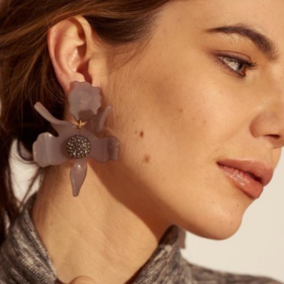 LELE SEDOUGHI Crystal Lily Earrings - Charcoal - Picture 2 of 6